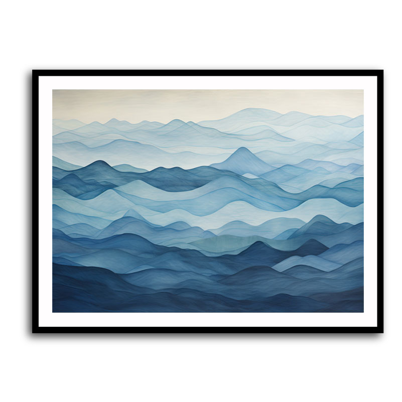 Mountains Blue Abstract 2 Wall Art