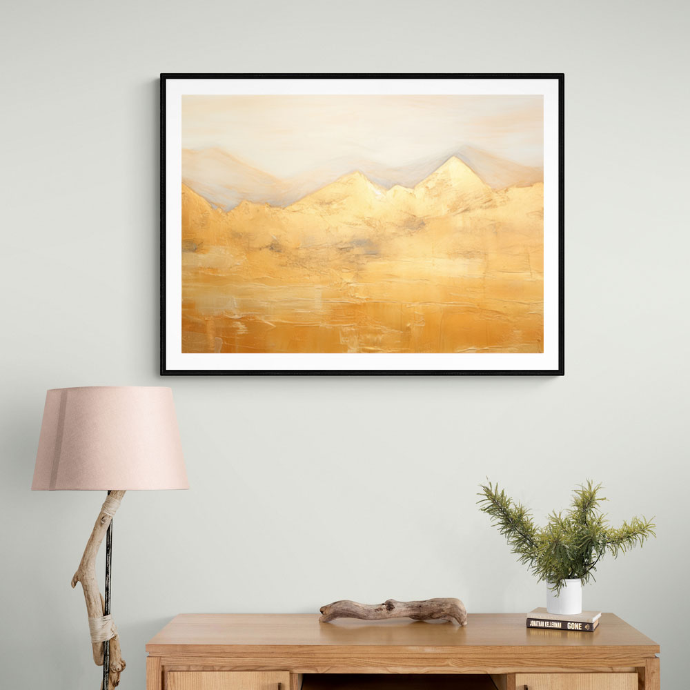 Gold Mountains Abstract Wall Art