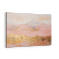 Gold Peaks On Pink Abstract 1 Wall Art