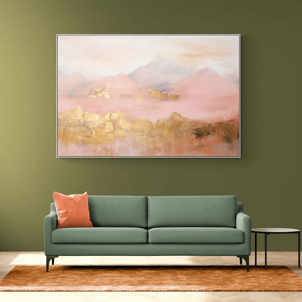 Gold Peaks On Pink Abstract 1 Wall Art