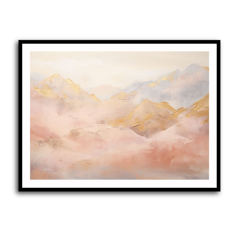 Gold Peaks On Pink Abstract 2 Wall Art