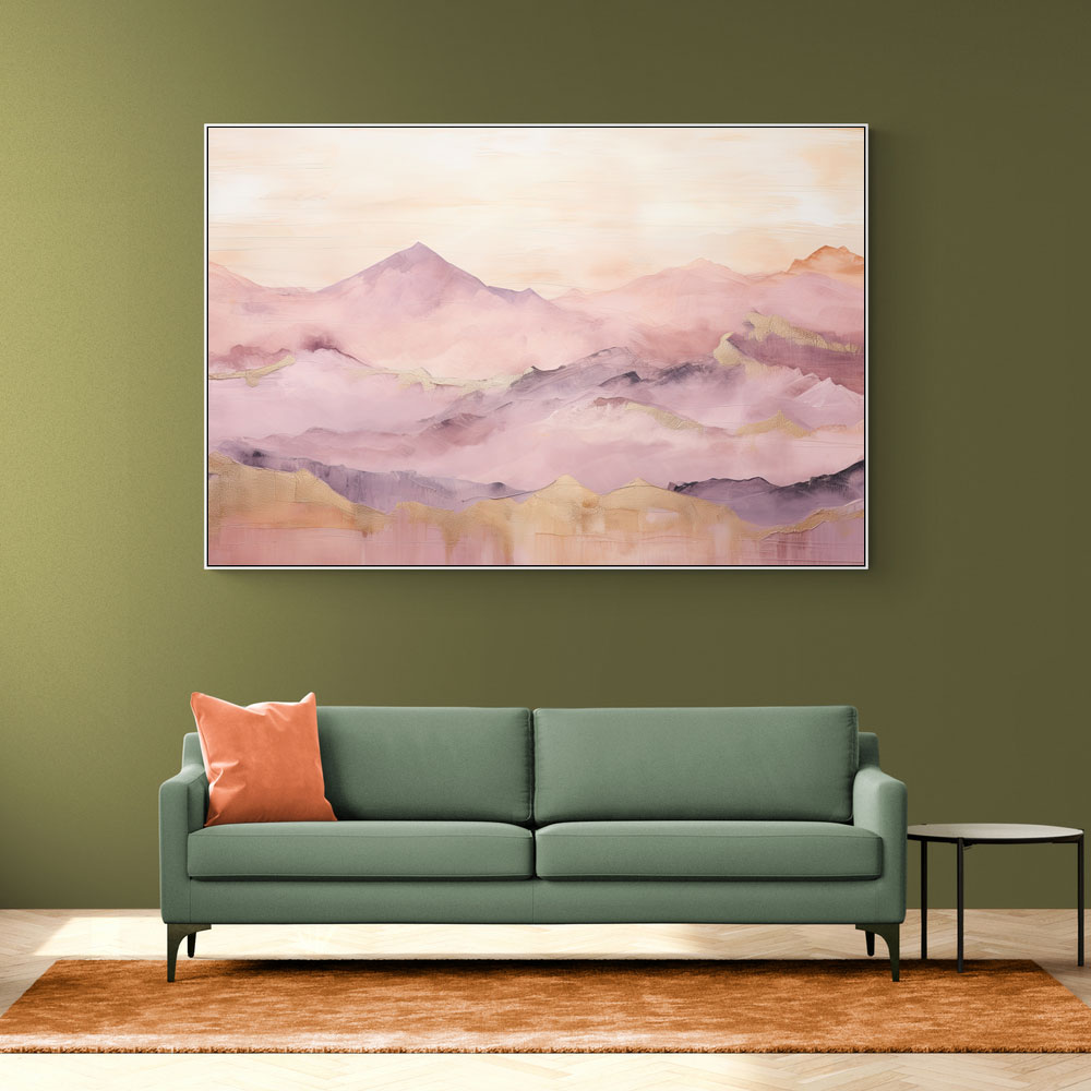 Gold Peaks On Pink Abstract 3 Wall Art