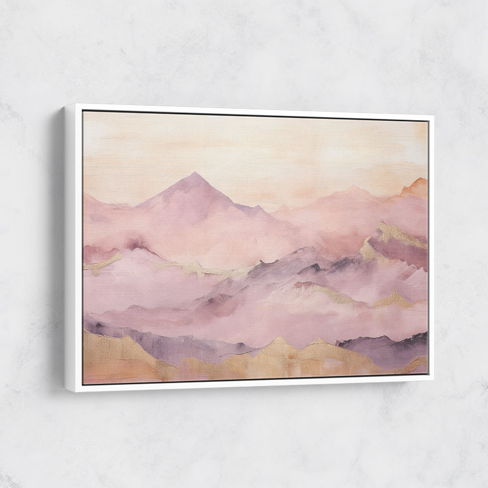 Gold Peaks On Pink Abstract 3 Wall Art