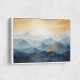 Mountains in Blue & Gold Abstract Wall Art