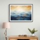 Mountains in Blue & Gold Abstract Wall Art