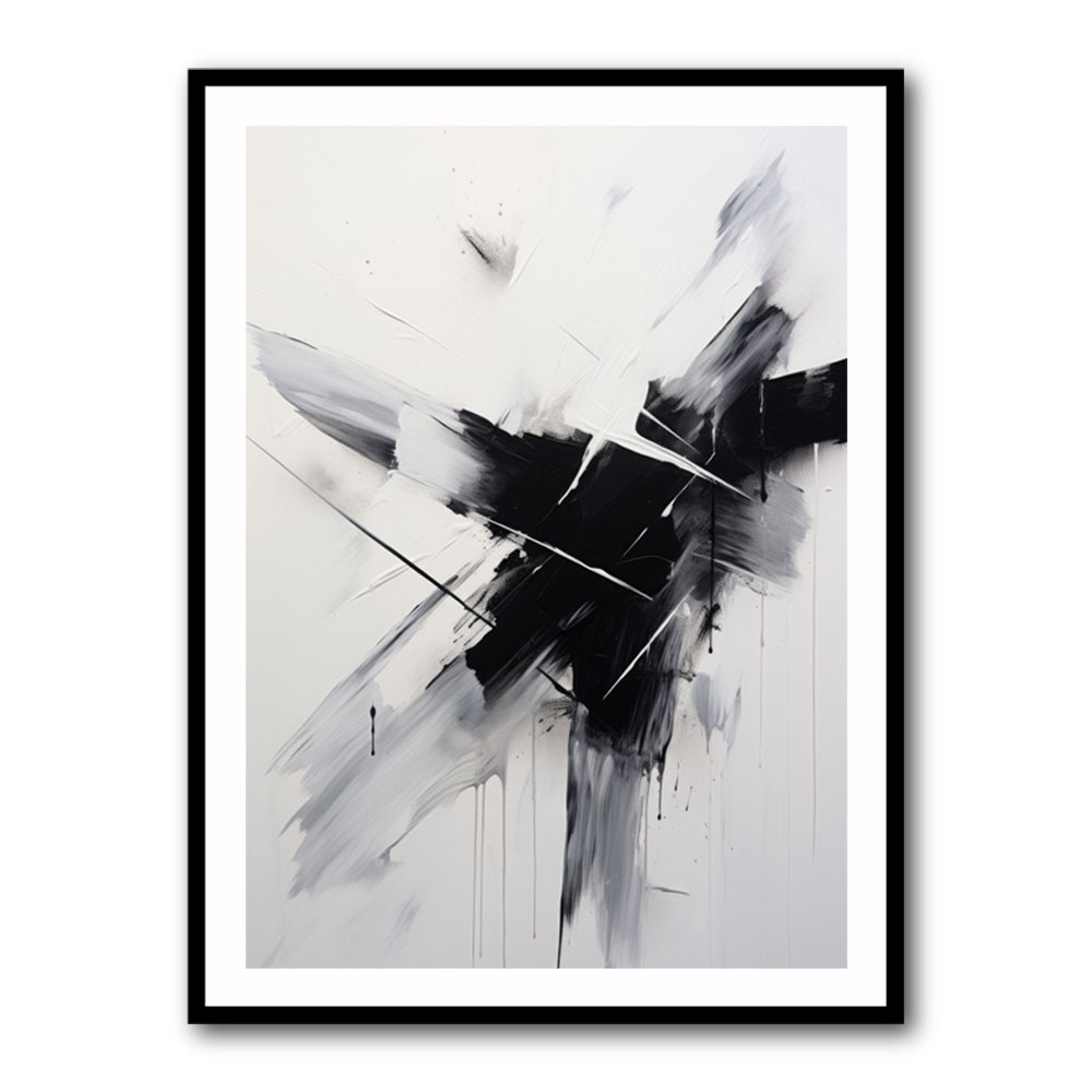 Black Brush Strokes 10 Abstract Wall Art