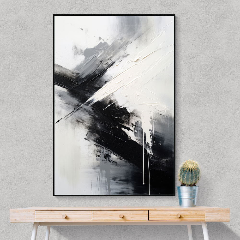 Black Brush Strokes 11 Abstract Wall Art
