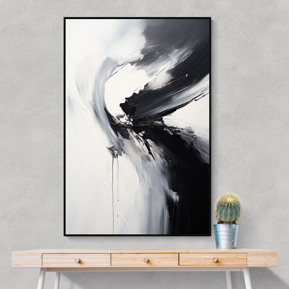 Black Brush Strokes 12 Abstract Wall Art