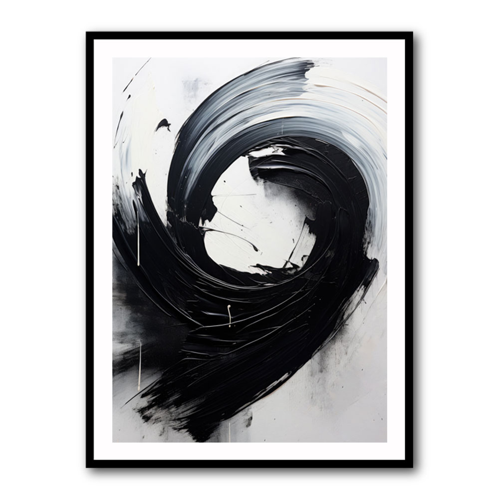 Black Brush Strokes 14 Abstract Wall Art