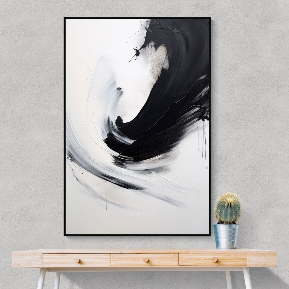 Black Brush Strokes 15 Abstract Wall Art