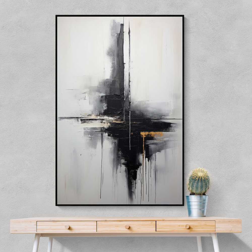 Black Brush Strokes 16 Abstract Wall Art