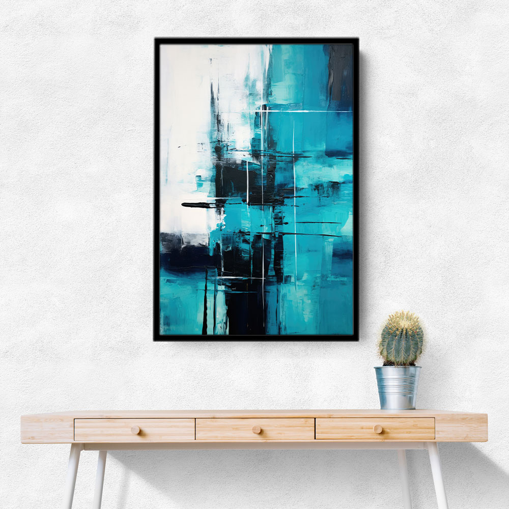 Teal Stoke Abstract 1 Wall Art