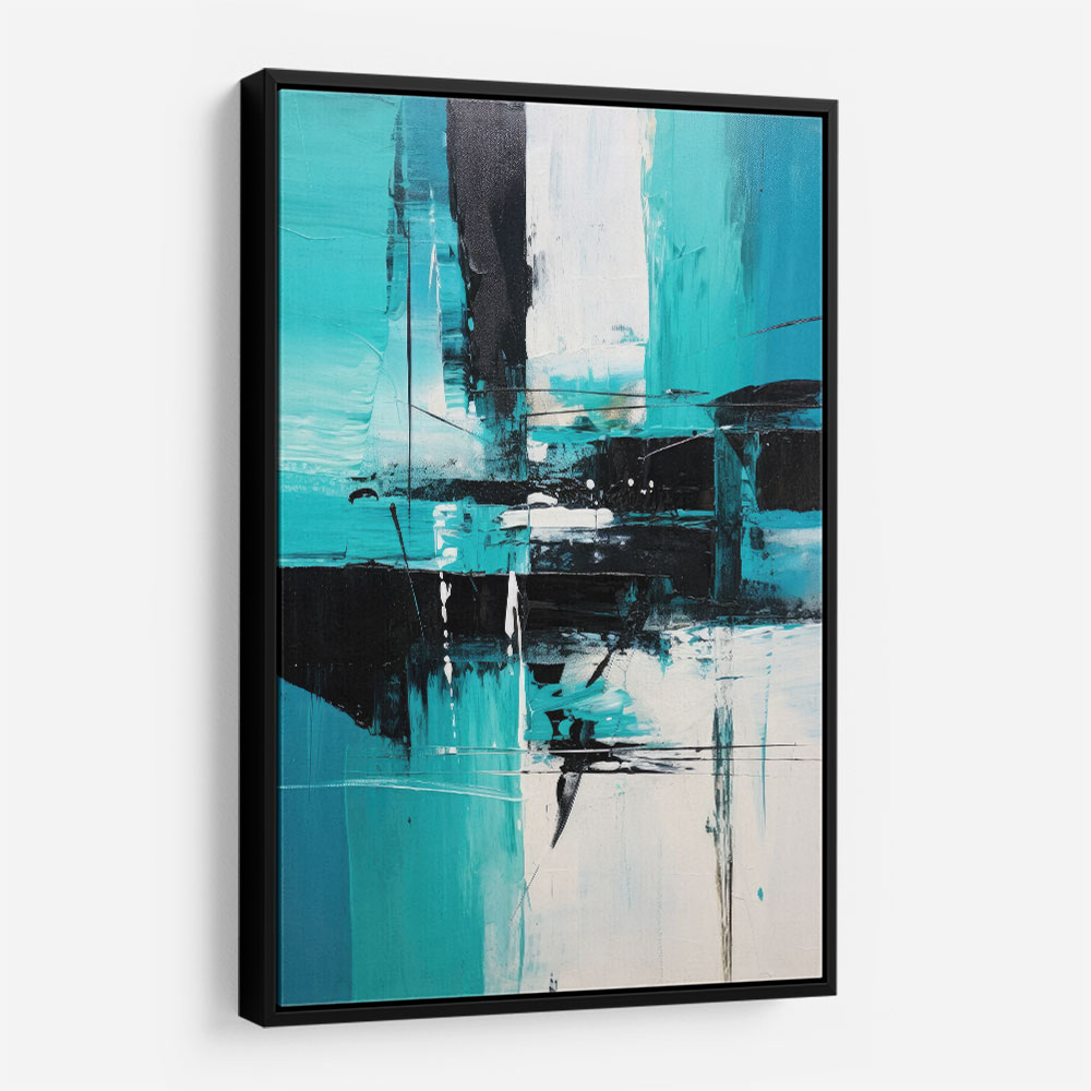 Teal Stoke Abstract 2 Wall Art