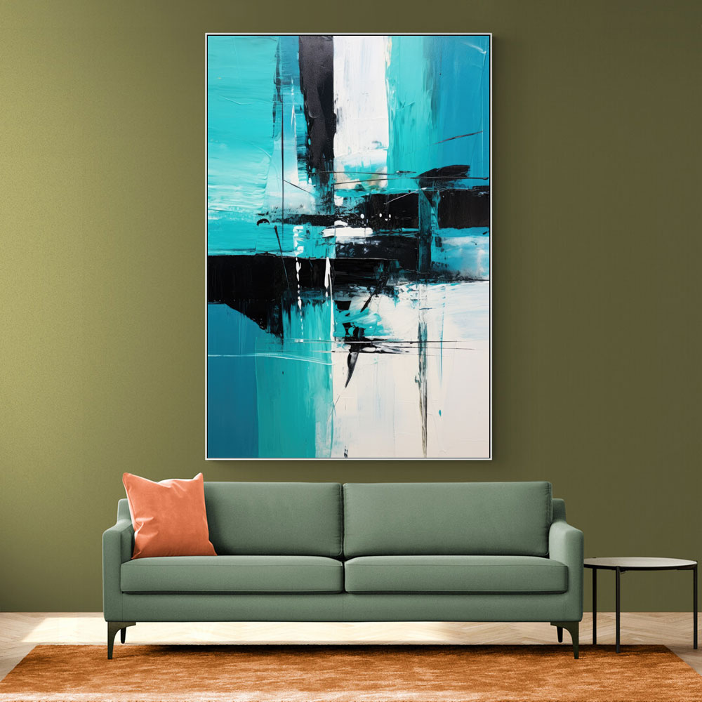 Teal Stoke Abstract 2 Wall Art