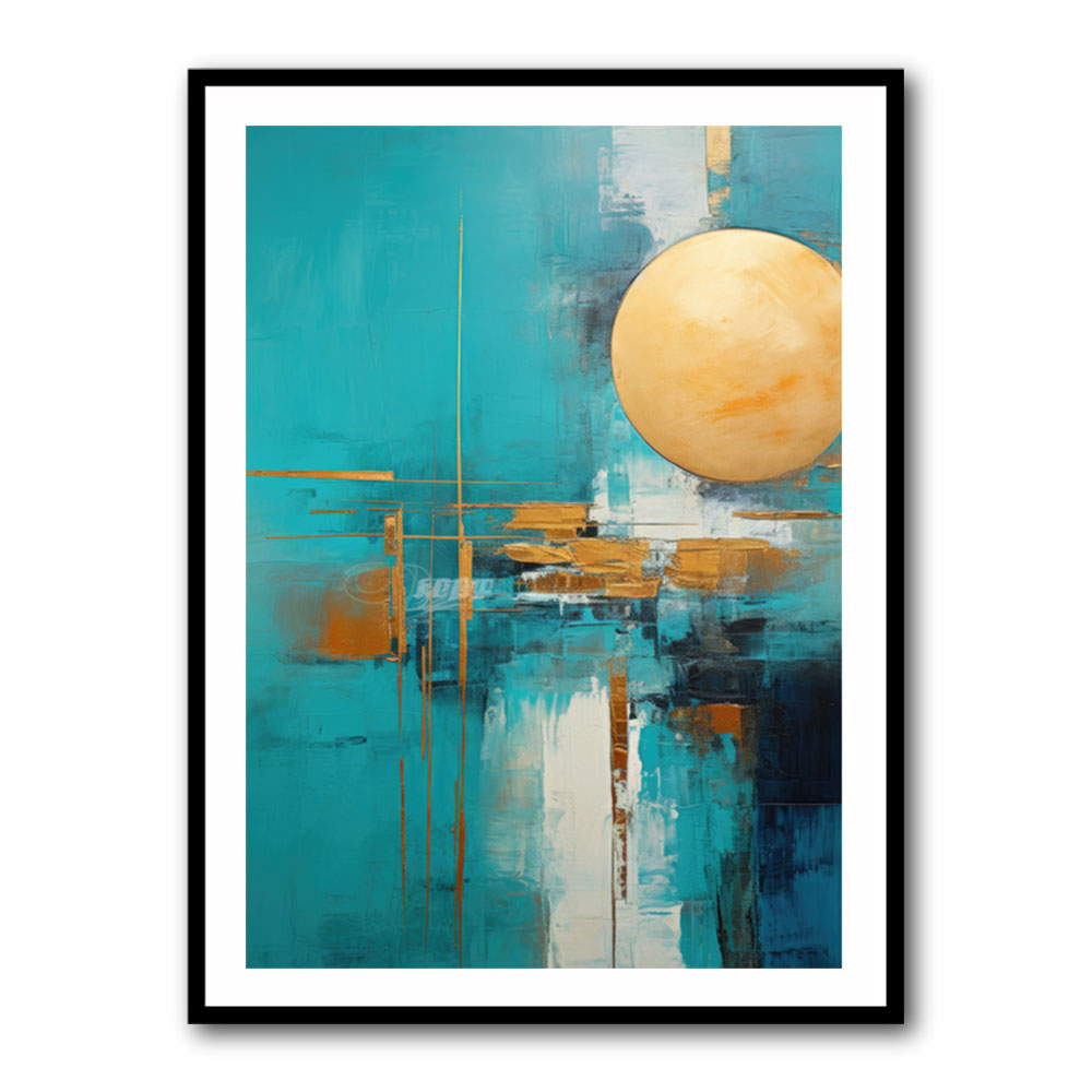 Teal Stoke Abstract 3 Wall Art