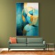 Teal & Gold Circles Abstract Wall Art