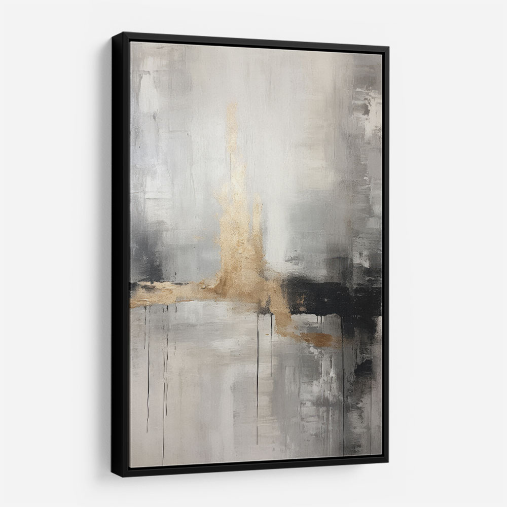 Black & Gold Stroke Abstract Wall Art