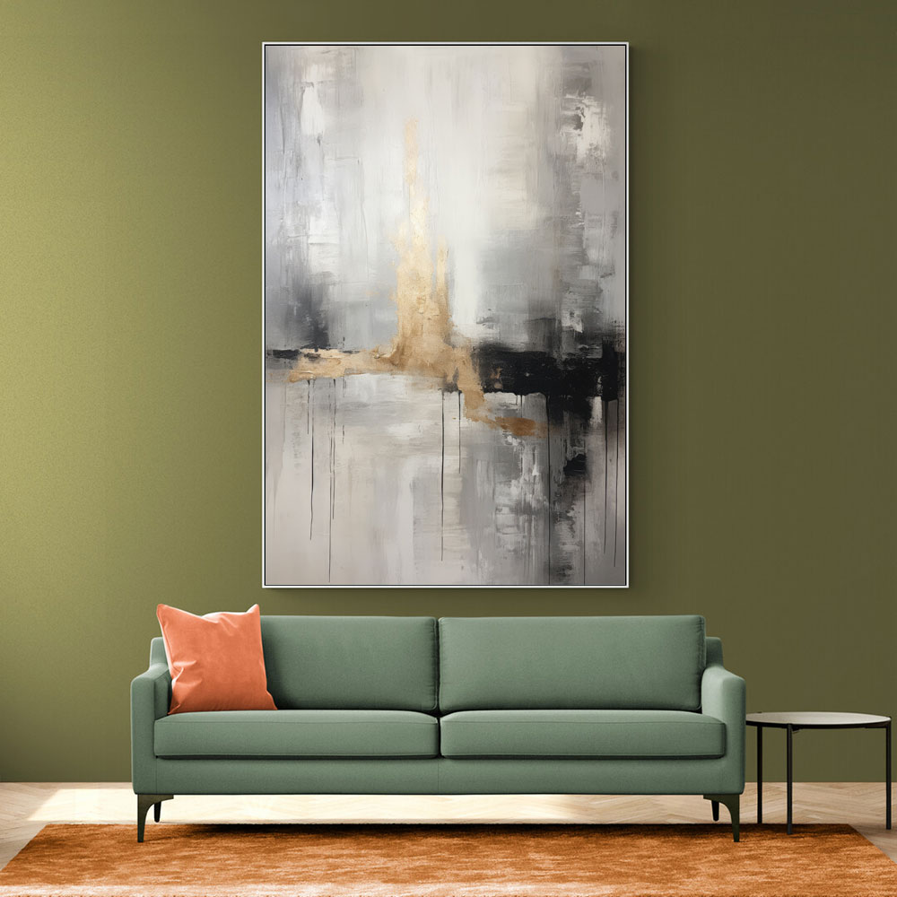 Black & Gold Stroke Abstract Wall Art