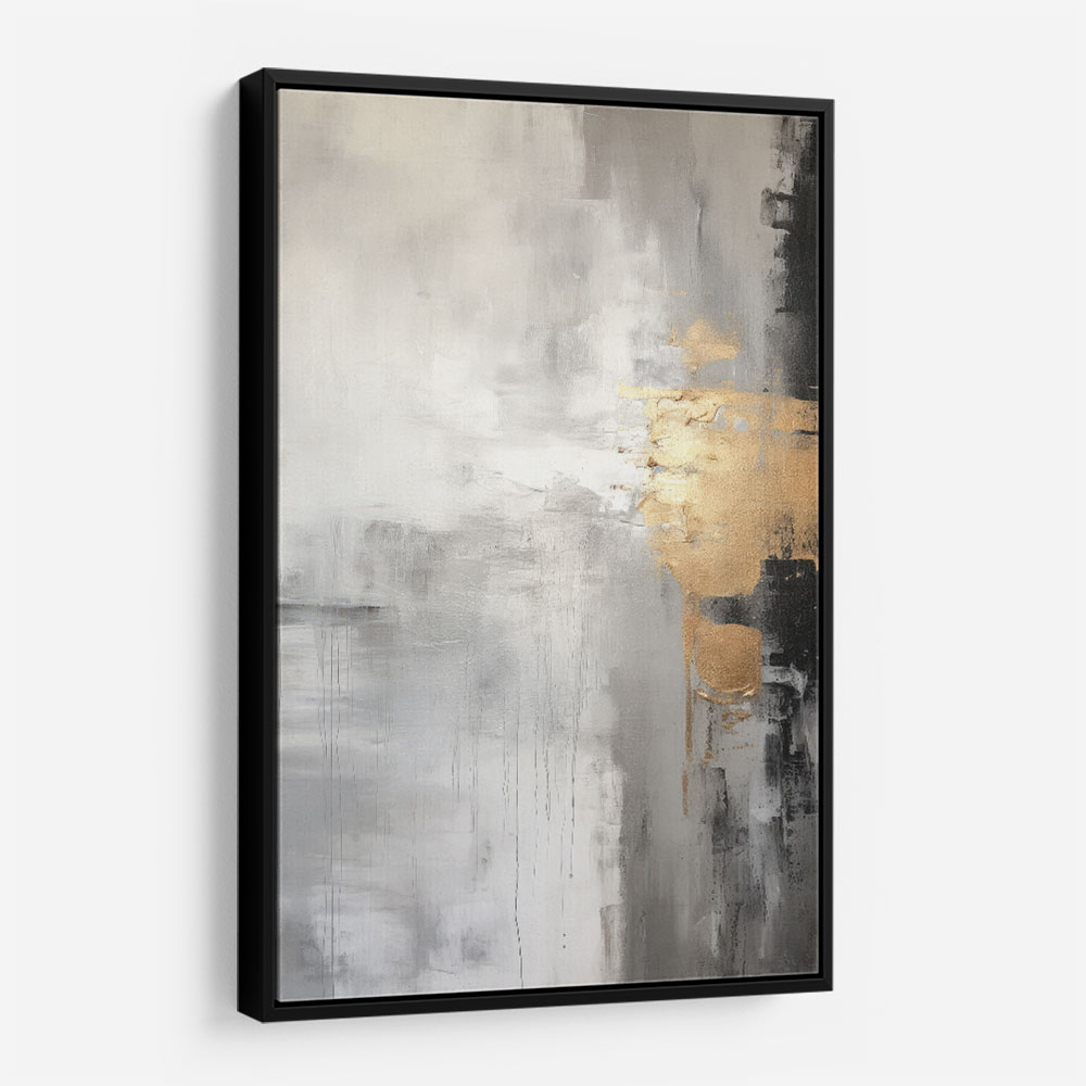 Silver Black & Gold Texture Abstract Wall Art