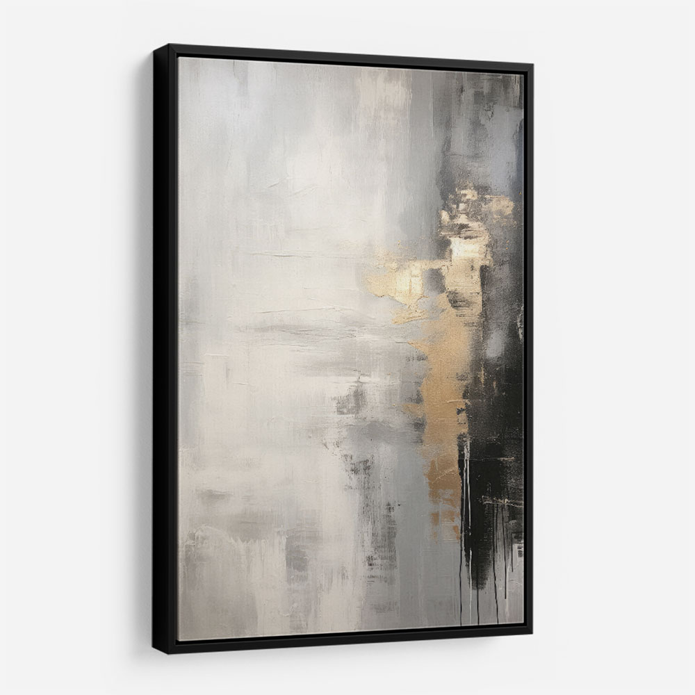 Silver Black & Gold Texture Abstract 1 Wall Art