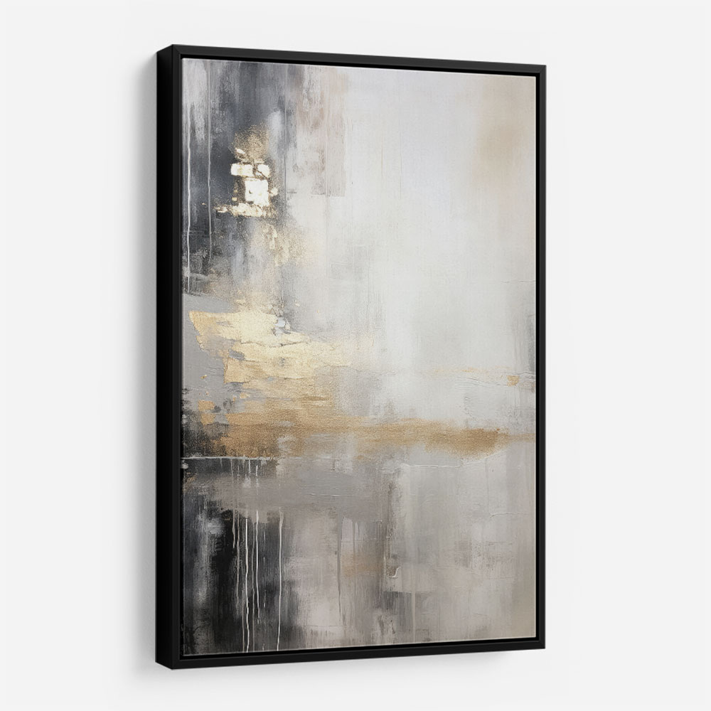 Silver Black & Gold Texture Abstract 2 Wall Art