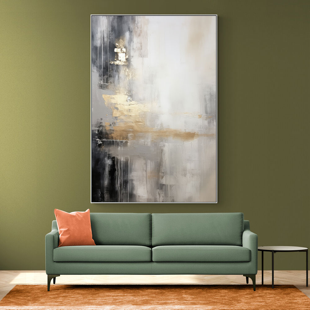 Silver Black & Gold Texture Abstract 2 Wall Art