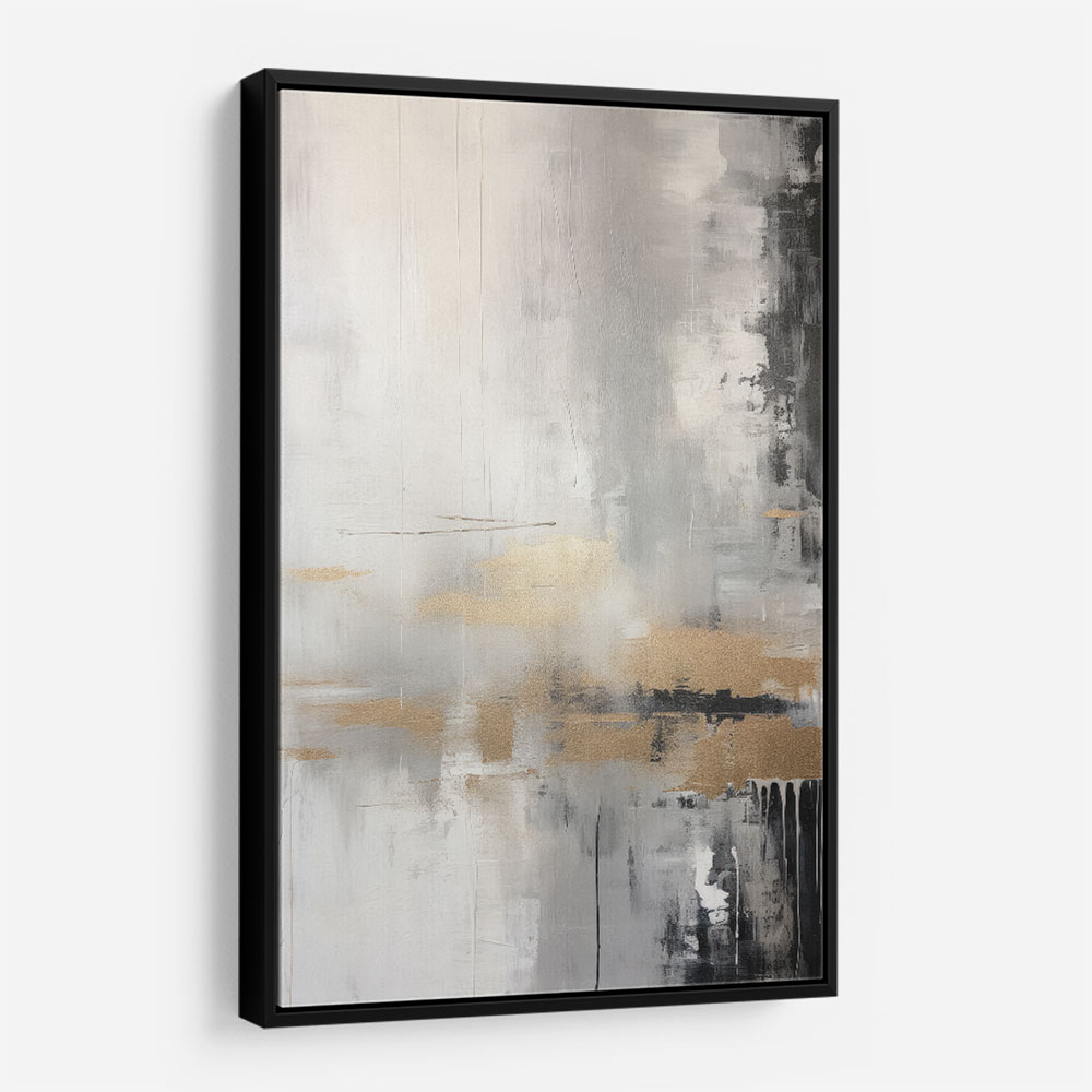 Silver Black & Gold Texture Abstract 3 Wall Art
