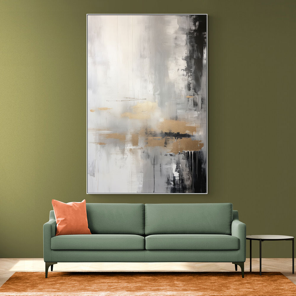 Silver Black & Gold Texture Abstract 3 Wall Art