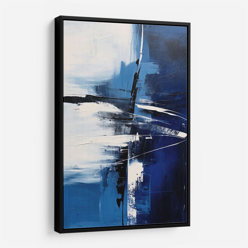 Blue & Black Stroke Abstract 2 Wall Art