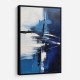 Blue & Black Stroke Abstract 2 Wall Art