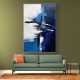 Blue & Black Stroke Abstract 2 Wall Art