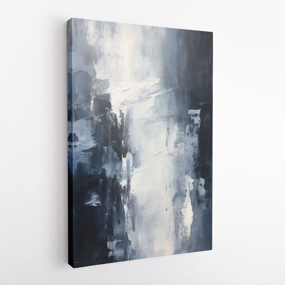 Blue & Silver Tones Abstract Wall Art