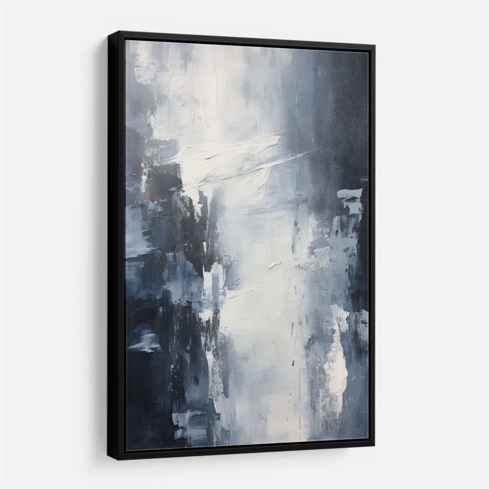 Blue & Silver Tones Abstract Wall Art