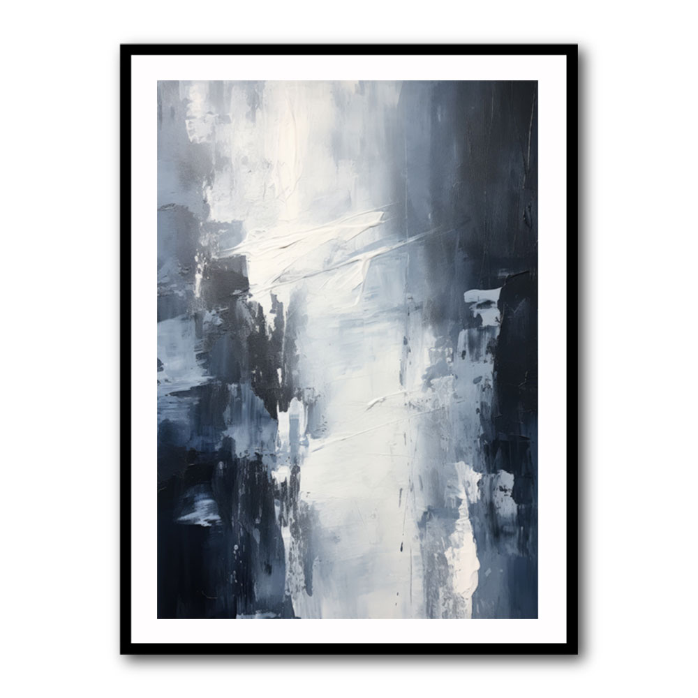 Blue & Silver Tones Abstract Wall Art