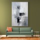 Silver & Black Strokes Abstract Wall Art
