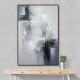 Silver & Black Strokes 1 Abstract Wall Art