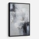Silver & Black Strokes 1 Abstract Wall Art