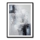 Silver & Black Strokes 1 Abstract Wall Art
