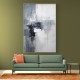 Silver & Black Strokes 2 Abstract Wall Art
