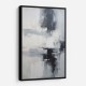Silver & Black Strokes 3 Abstract Wall Art