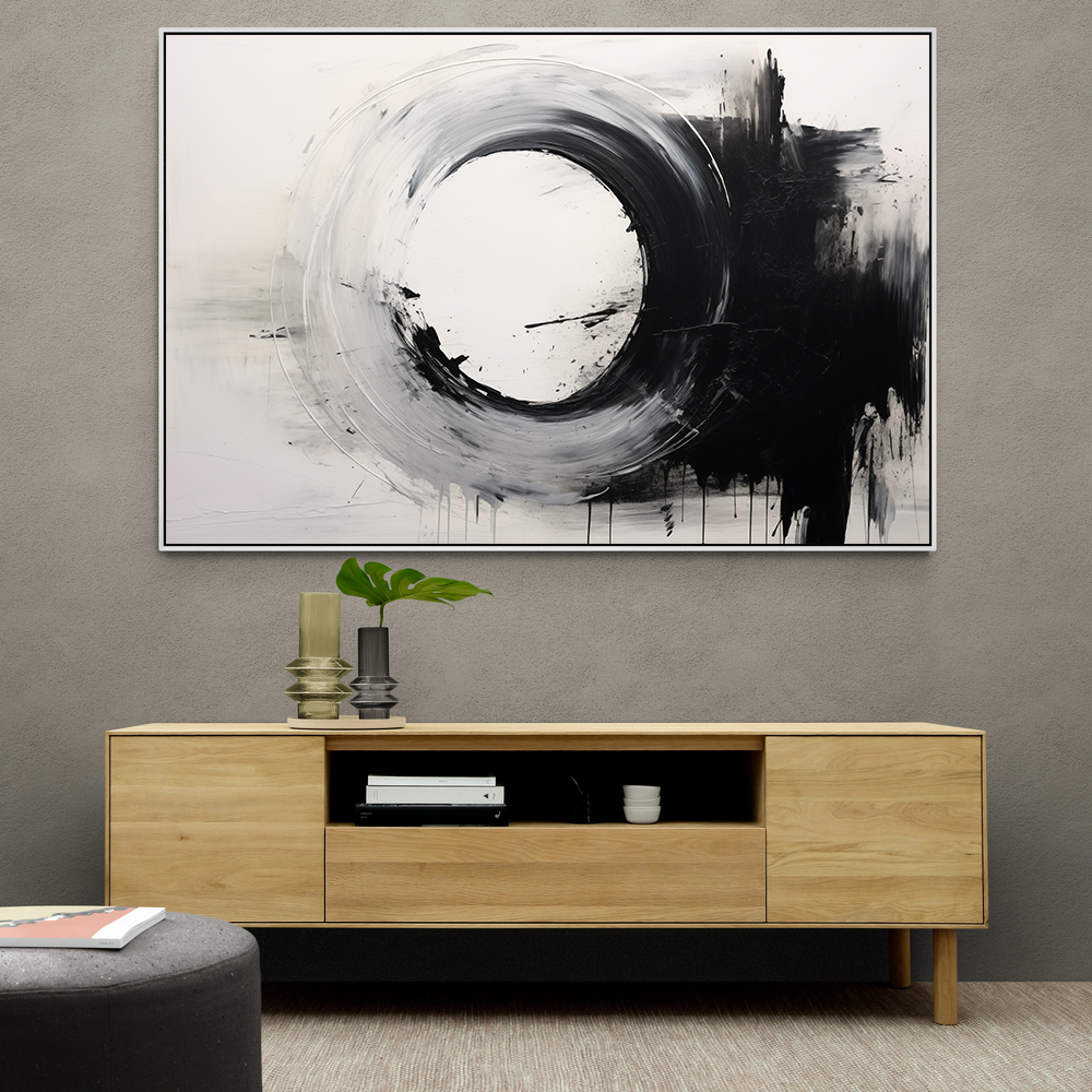 Black Circle Abstract Wall Art