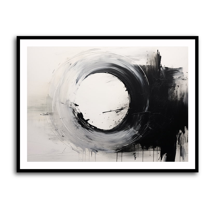Black Circle Abstract Wall Art