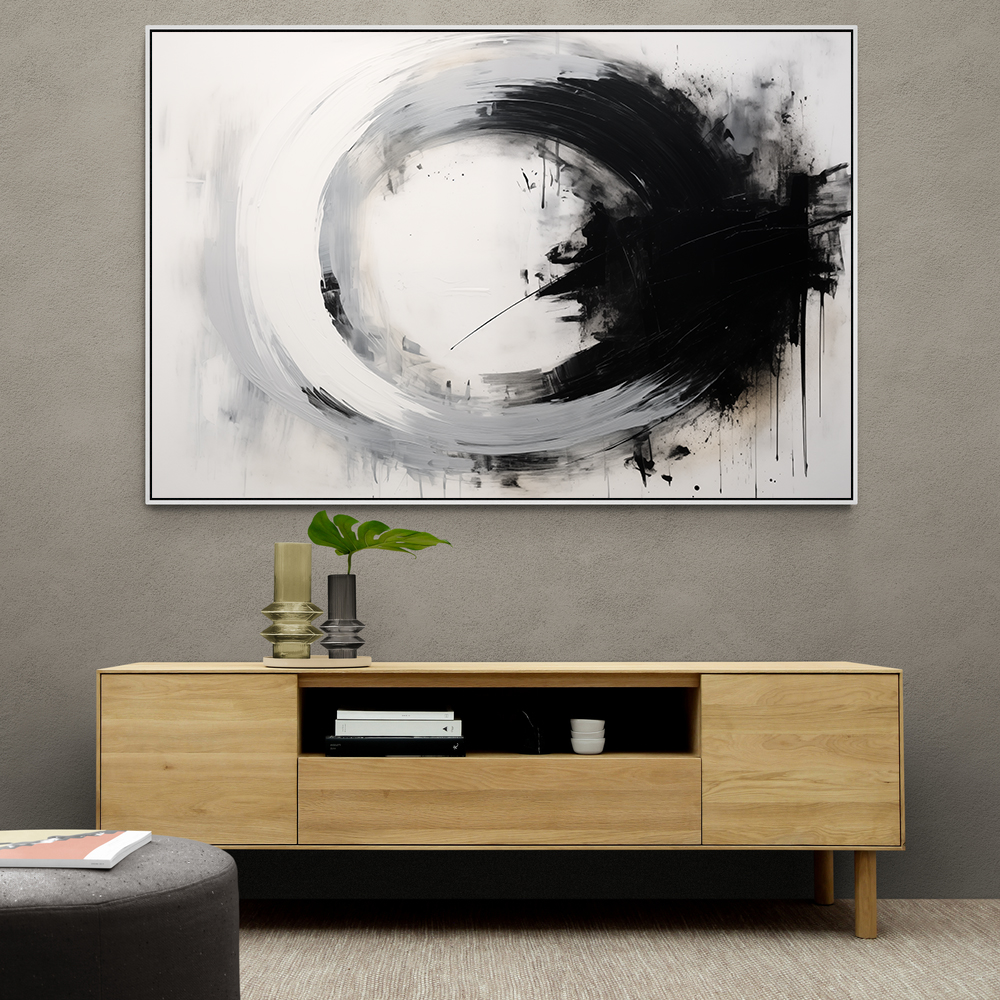 Black Circle 7 Abstract Wall Art
