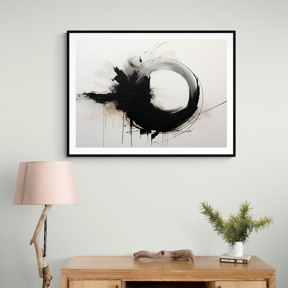 Black Circle 12 Abstract Wall Art