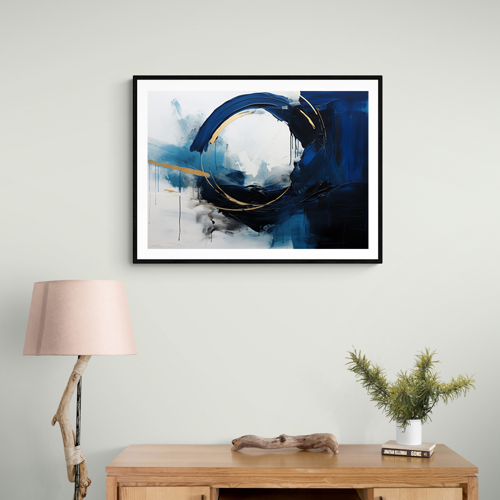Blue Circle 8 Abstract Wall Art