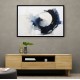 Blue & Black Circle 20 Abstract Wall Art