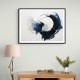 Blue & Black Circle 21 Abstract Wall Art