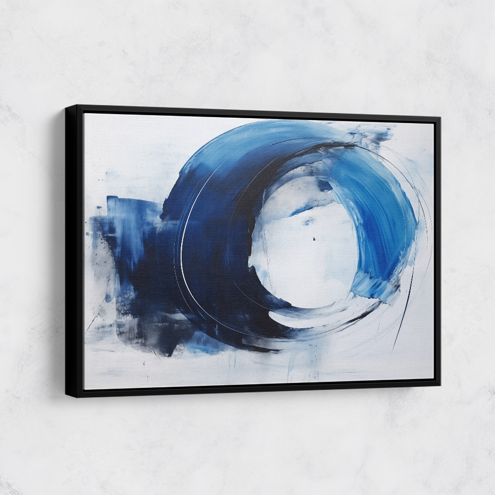 Blue & Black Circle 22 Abstract Wall Art