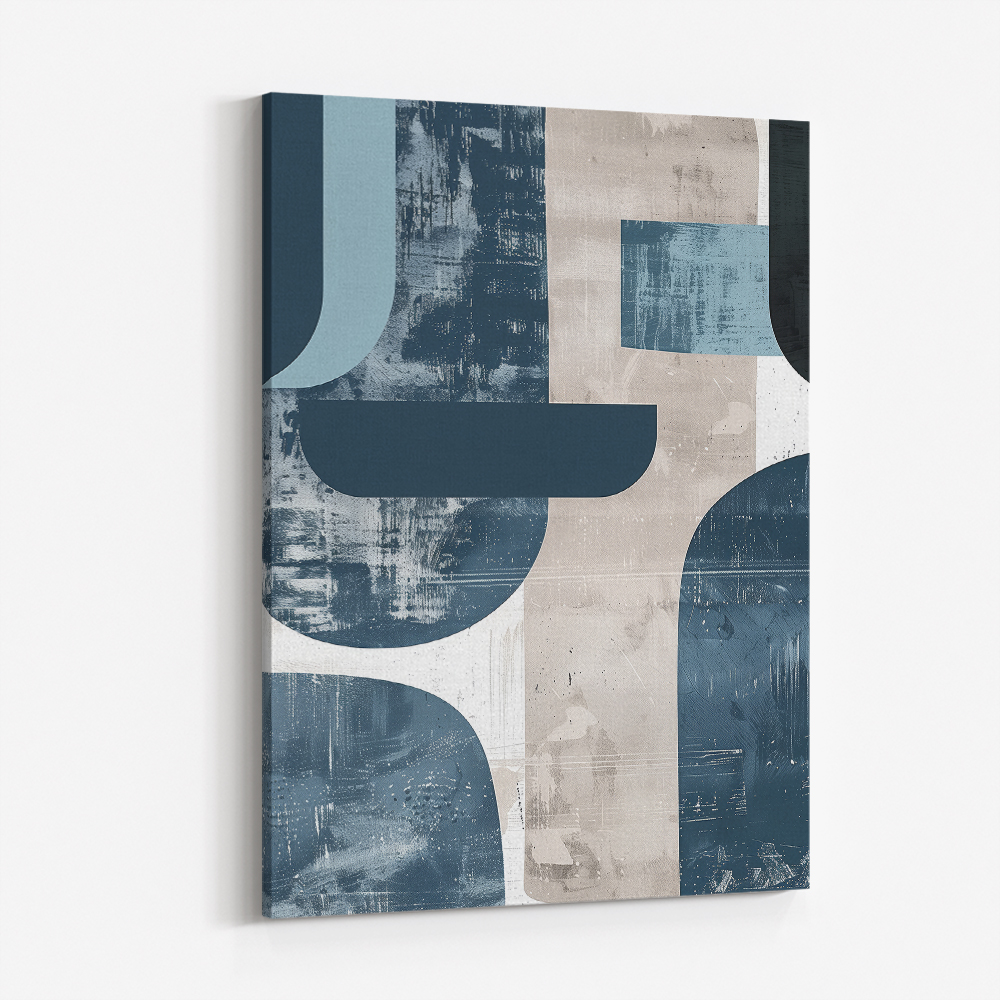 Minimalist Boho Shapes Dusty Blue 1