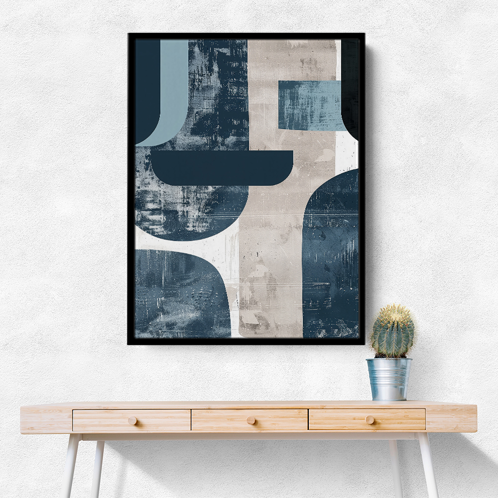 Minimalist Boho Shapes Dusty Blue 1